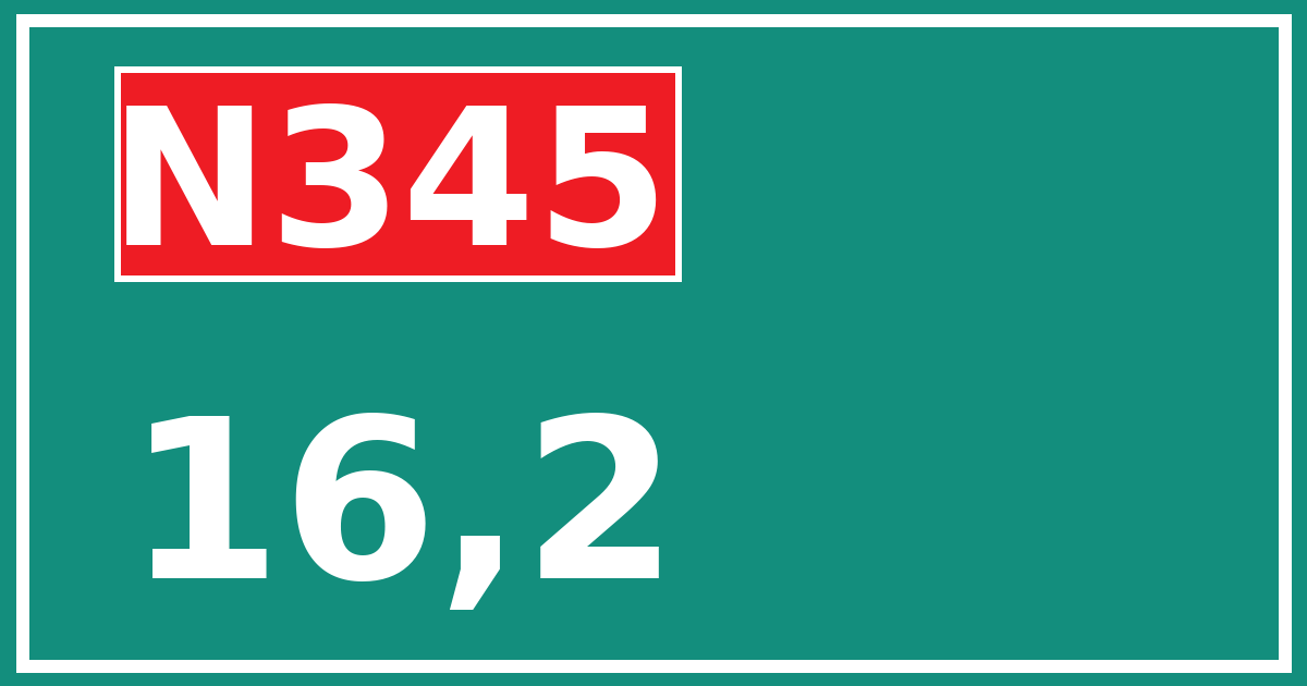 Hectometerbord N345 16,2