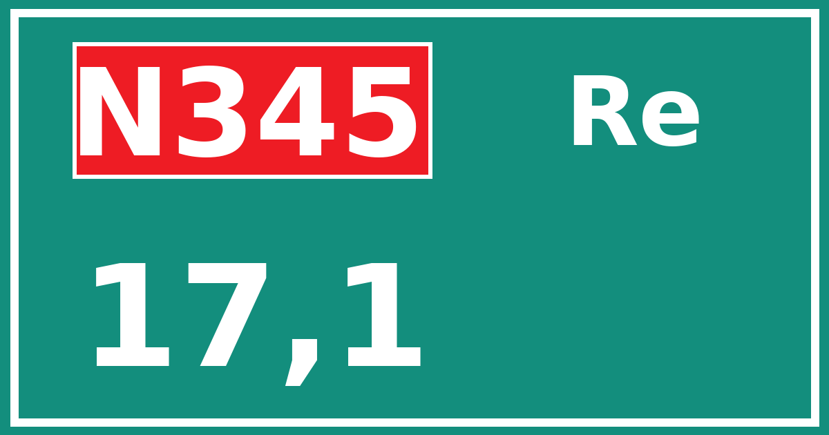 Hectometerbord N345 17,1 zijde Re