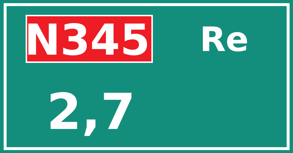 Hectometerbord N345 2,7 zijde Re