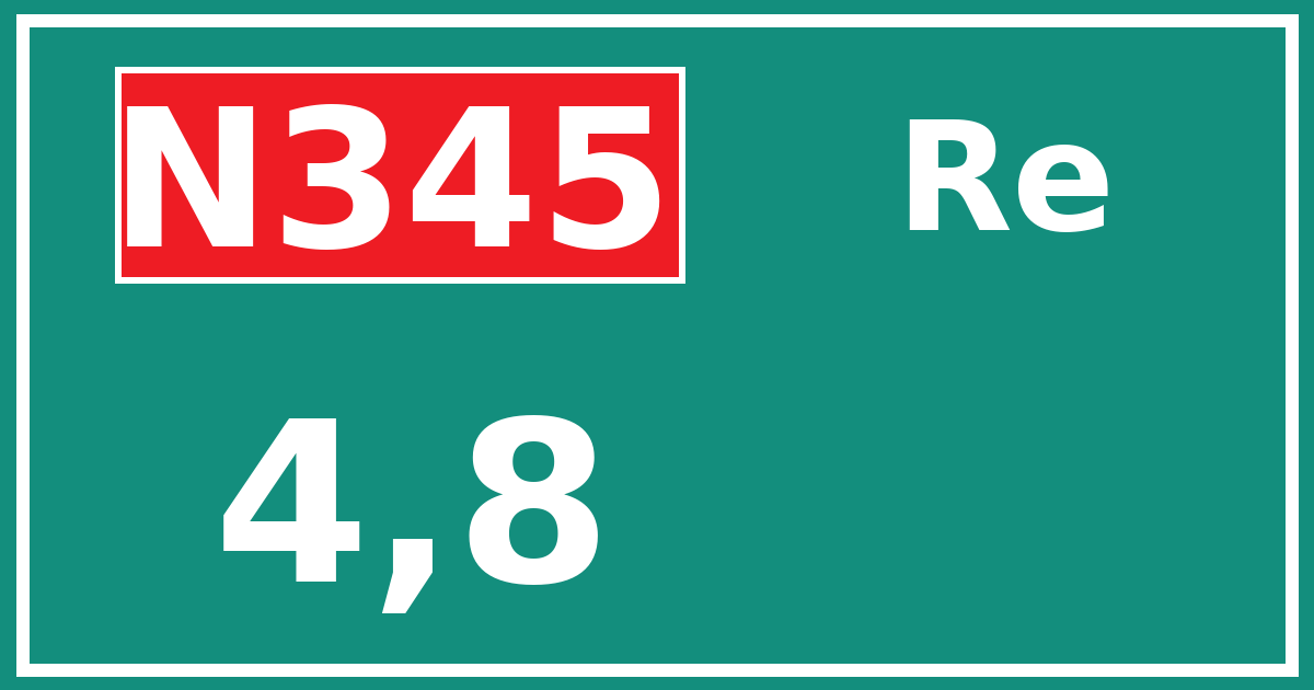 Hectometerbord N345 4,8 zijde Re