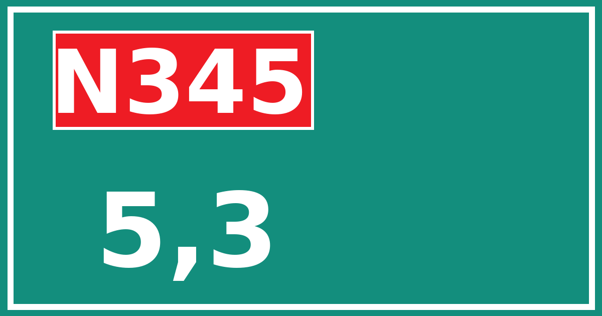 Hectometerbord N345 5,3