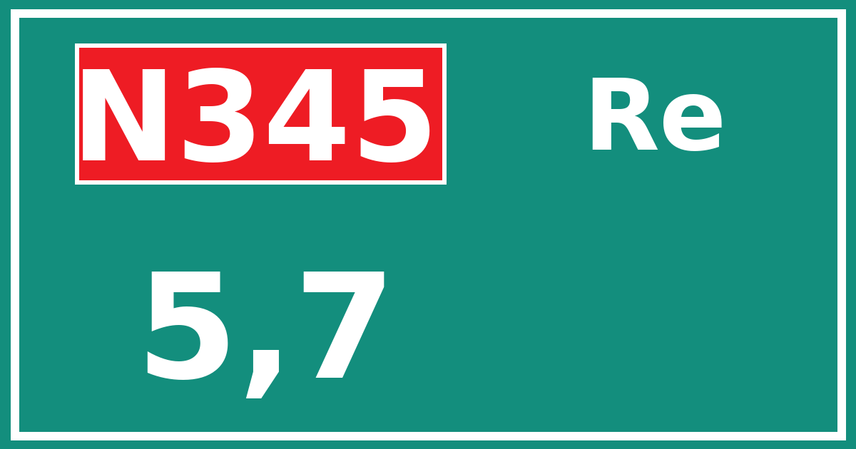 Hectometerbord N345 5,7 zijde Re