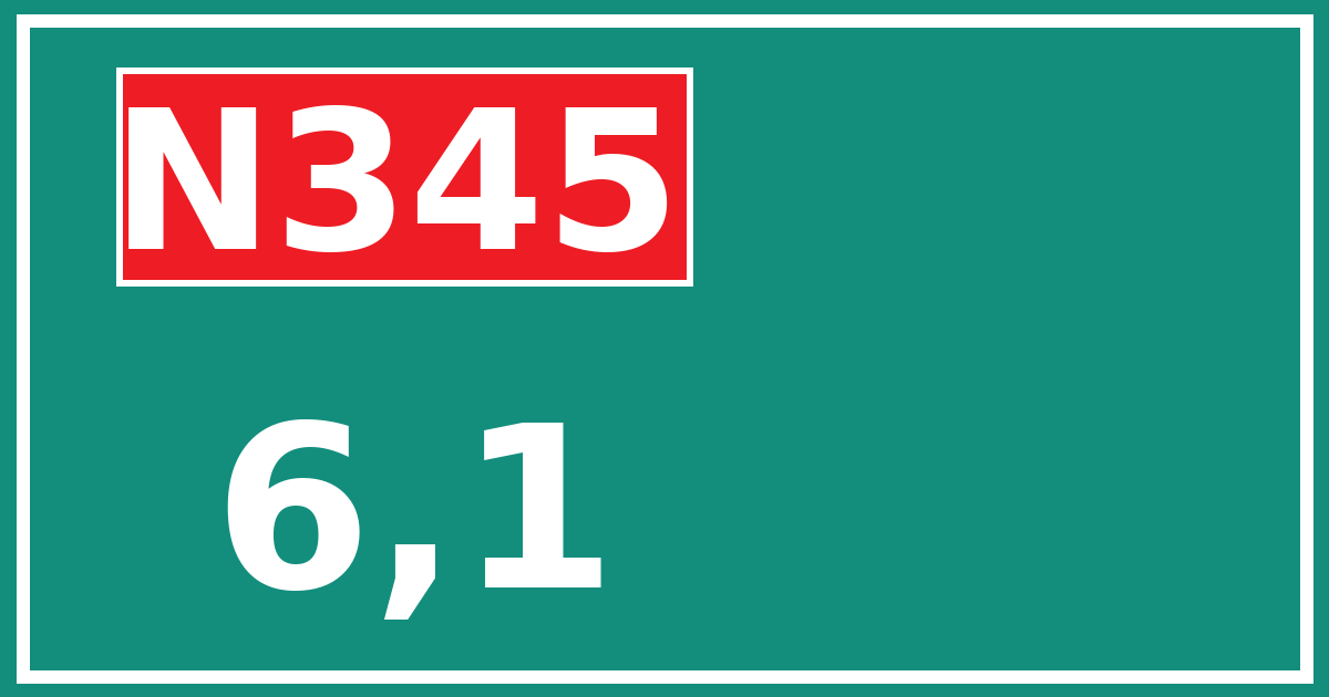 Hectometerbord N345 6,1