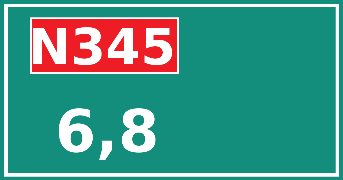 Hectometerbord N345 6,8
