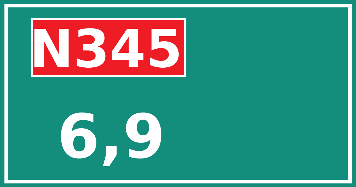 Hectometerbord N345 6,9