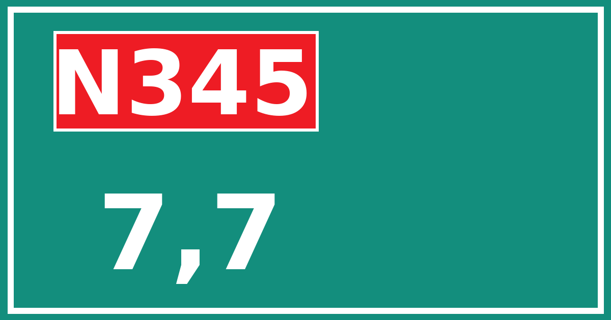 Hectometerbord N345 7,7