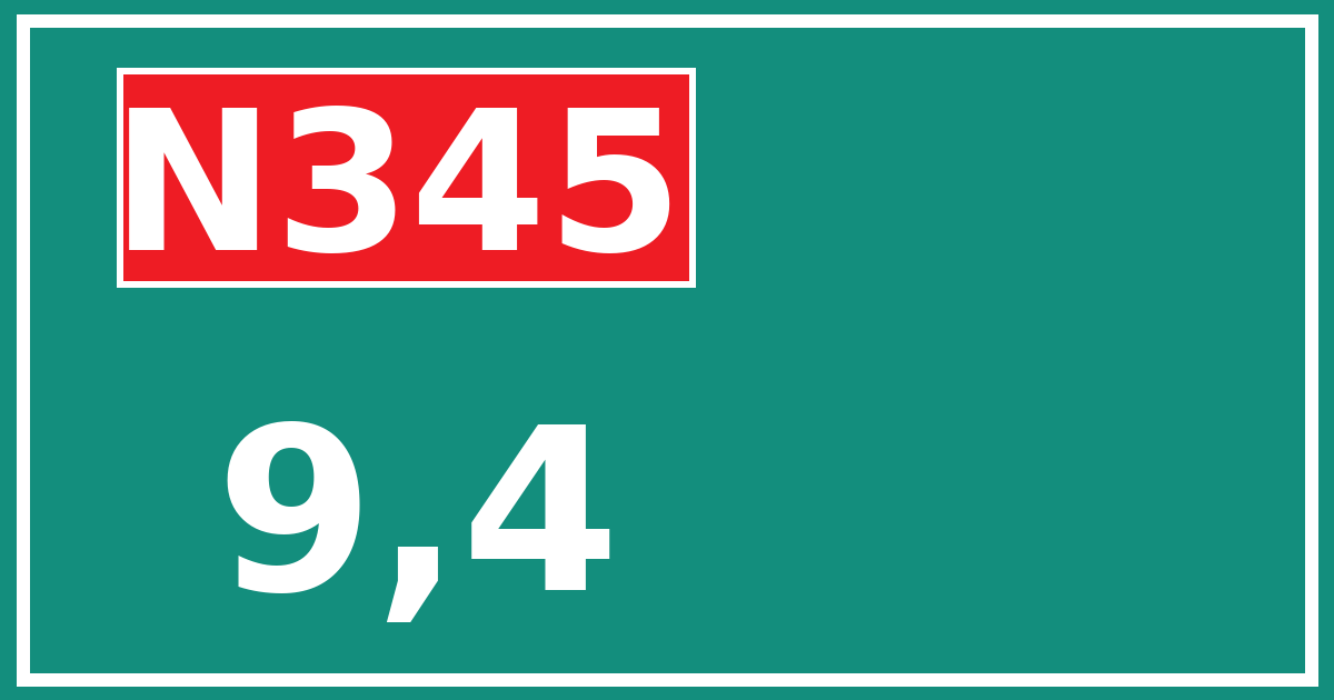 Hectometerbord N345 9,4