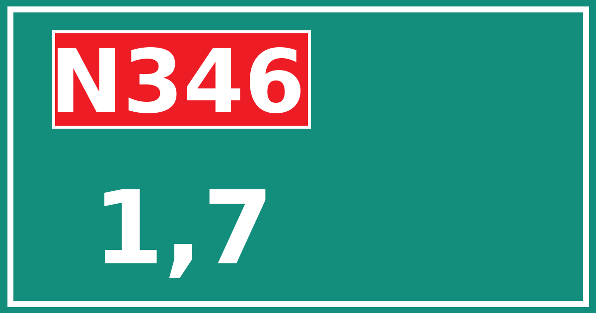 Hectometerbord N346 1,7