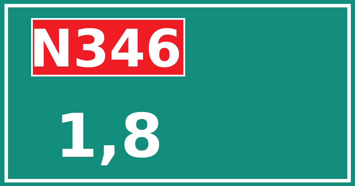 Hectometerbord N346 1,8