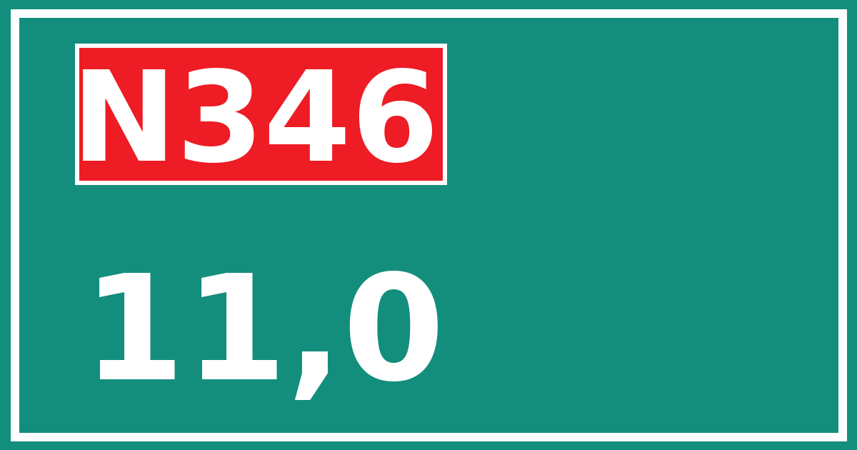 Hectometerbord N346 11,0