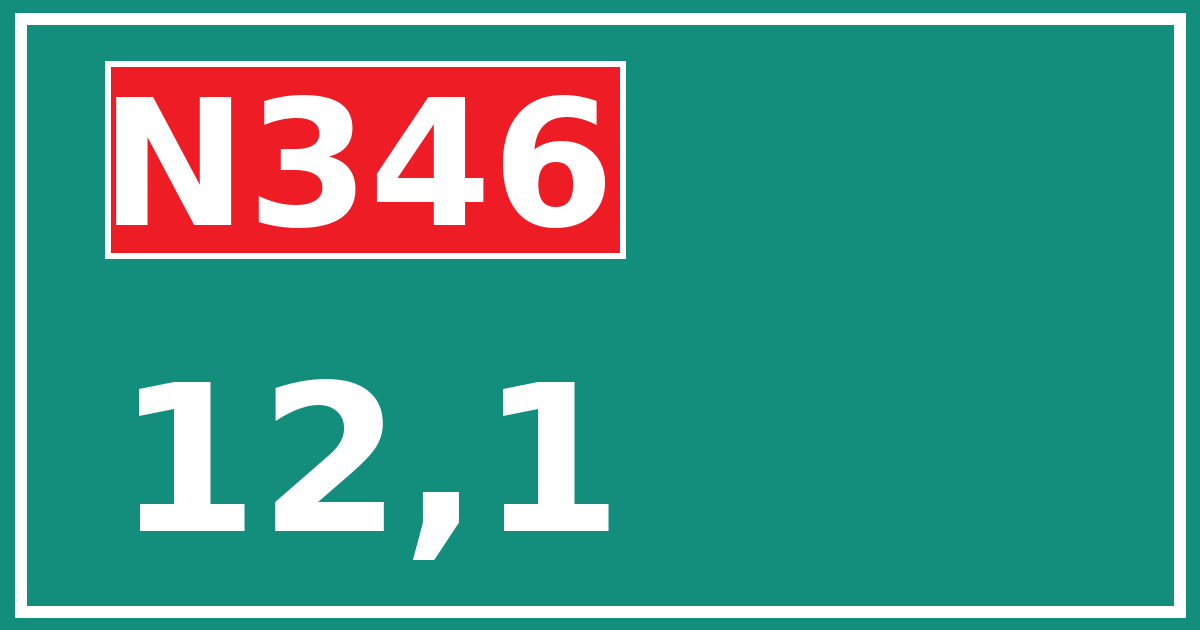 Hectometerbord N346 12,1