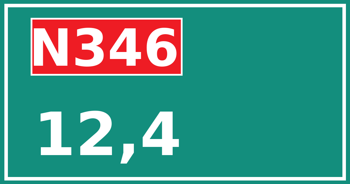 Hectometerbord N346 12,4