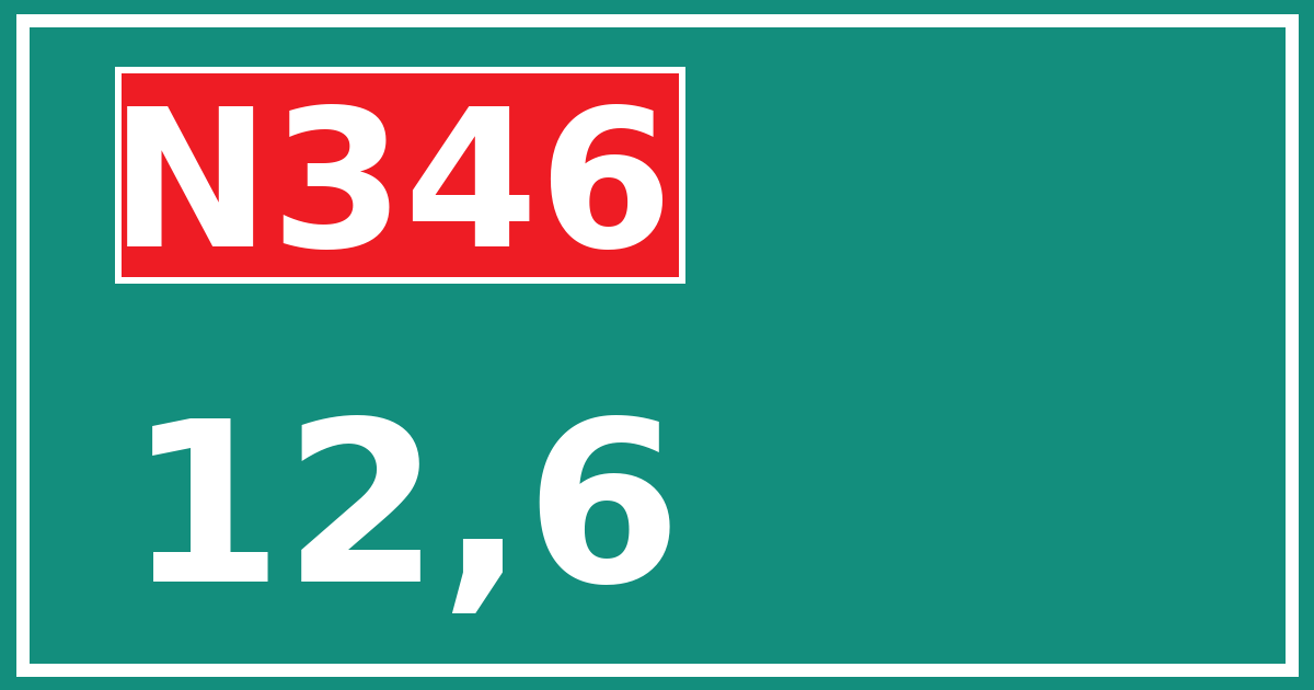 Hectometerbord N346 12,6
