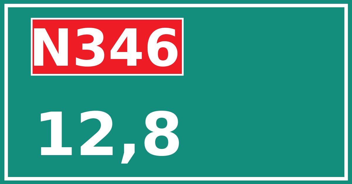 Hectometerbord N346 12,8