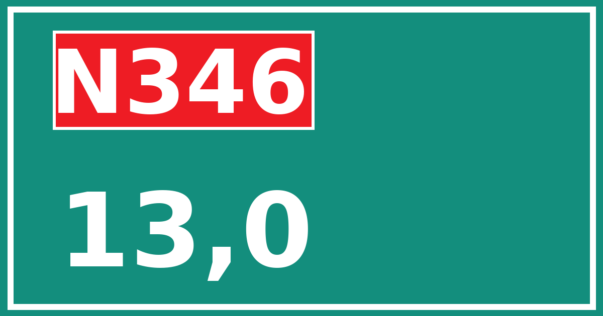 Hectometerbord N346 13,0