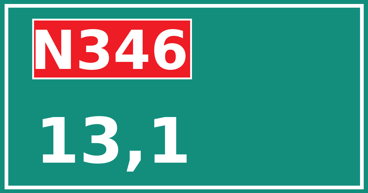 Hectometerbord N346 13,1
