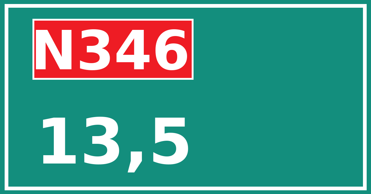 Hectometerbord N346 13,5