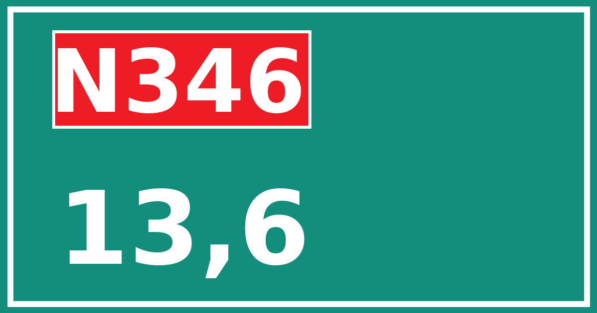 Hectometerbord N346 13,6