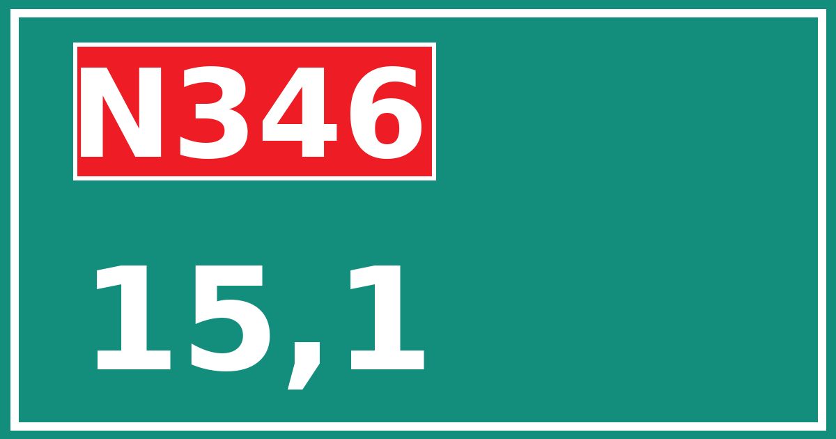 Hectometerbord N346 15,1
