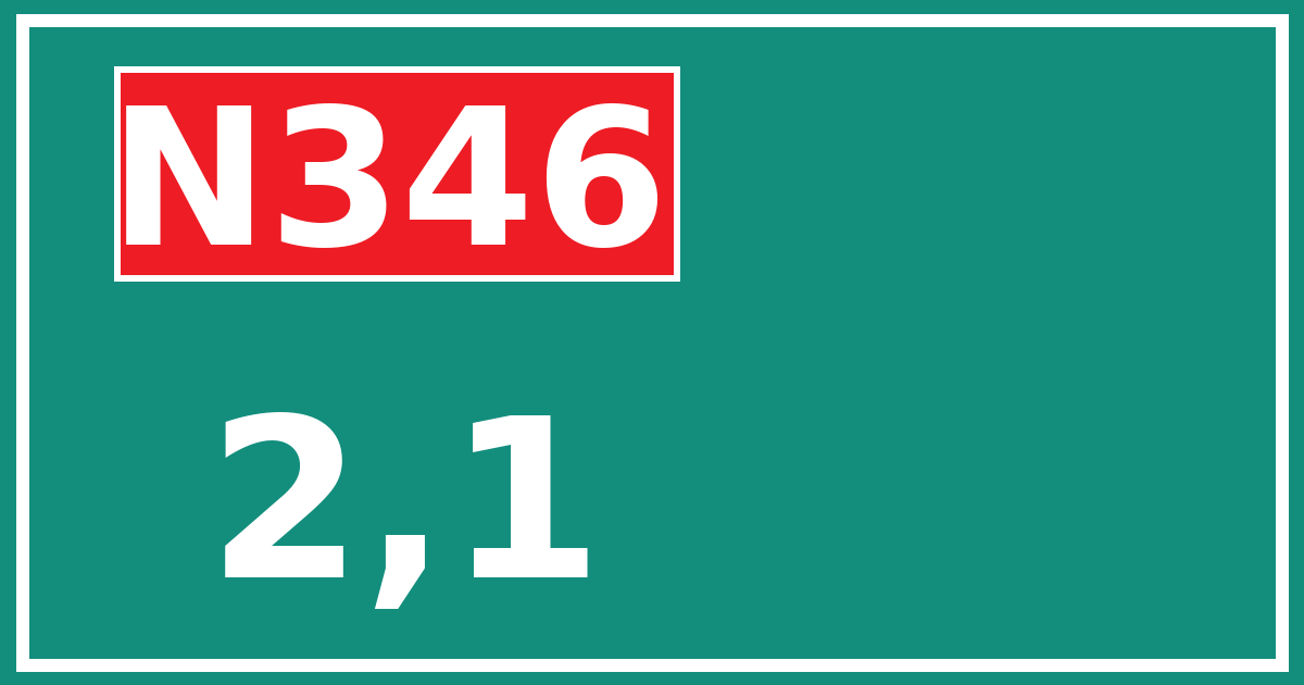 Hectometerbord N346 2,1