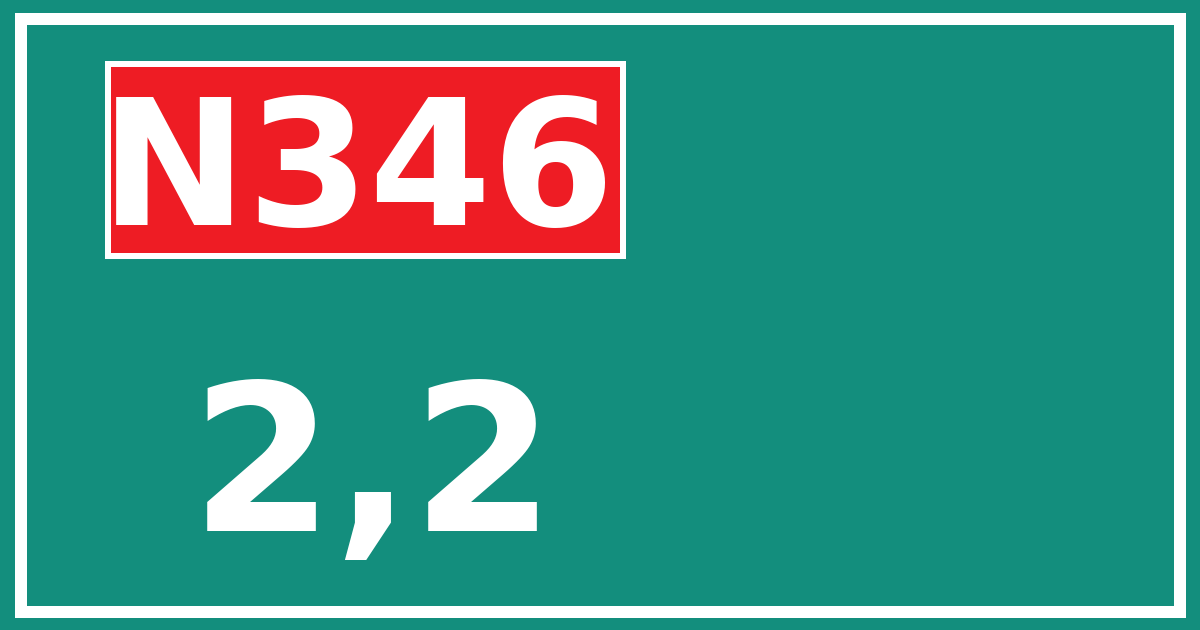 Hectometerbord N346 2,2