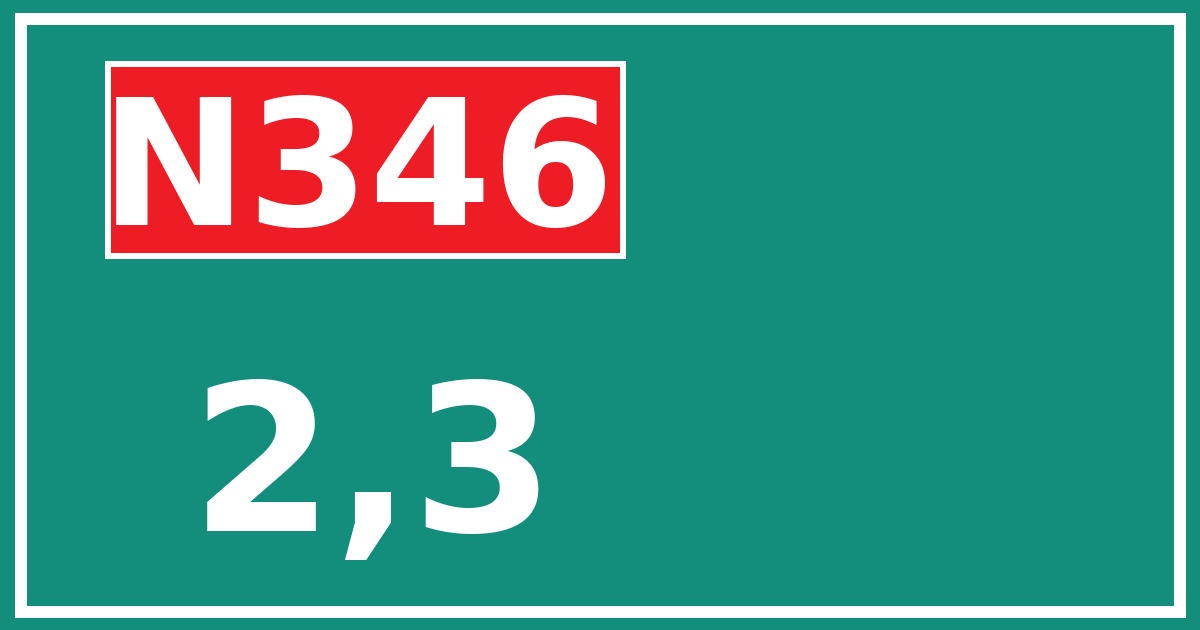 Hectometerbord N346 2,3
