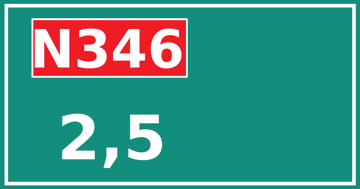 Hectometerbord N346 2,5