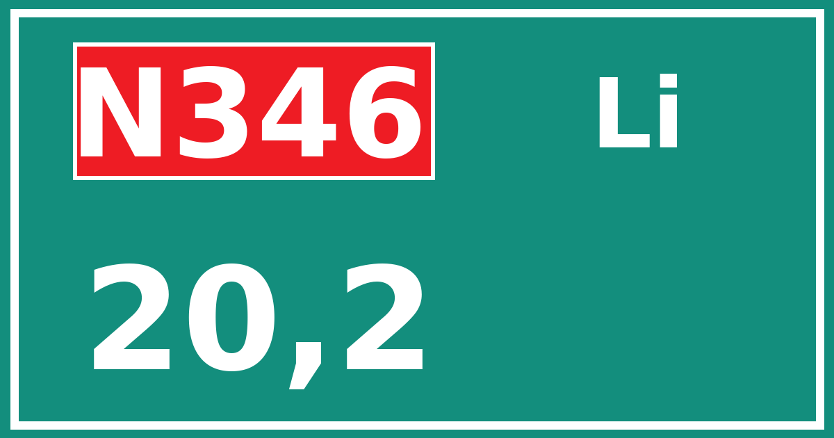 Hectometerbord N346 20,2 zijde Li
