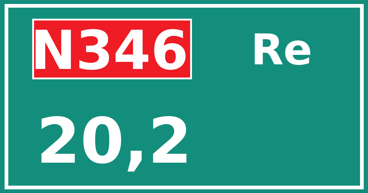 Hectometerbord N346 20,2 zijde Re