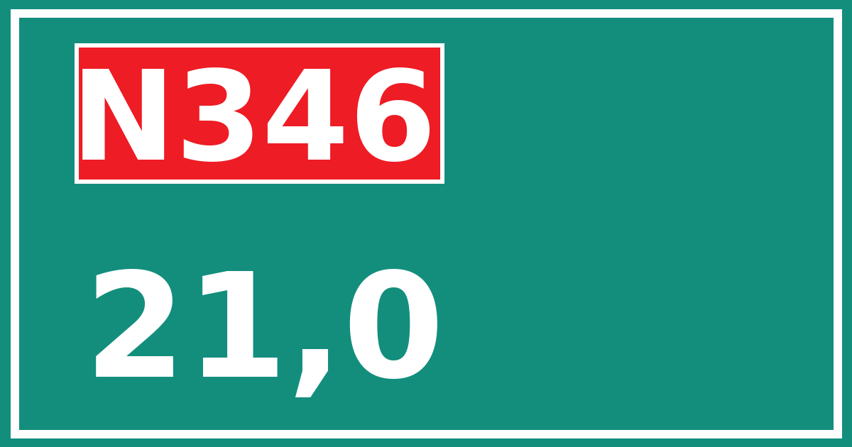 Hectometerbord N346 21,0