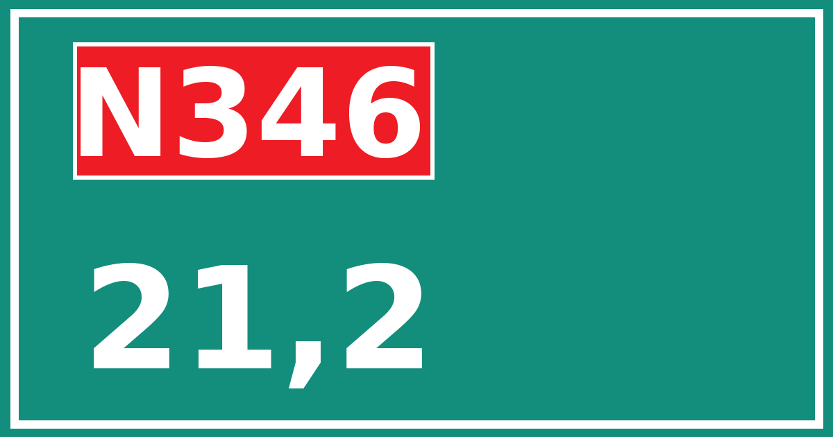 Hectometerbord N346 21,2