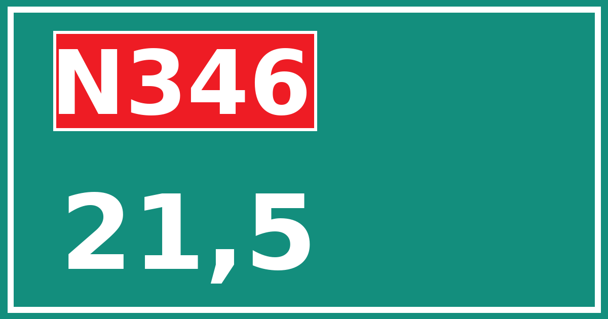 Hectometerbord N346 21,5