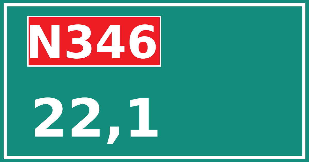 Hectometerbord N346 22,1