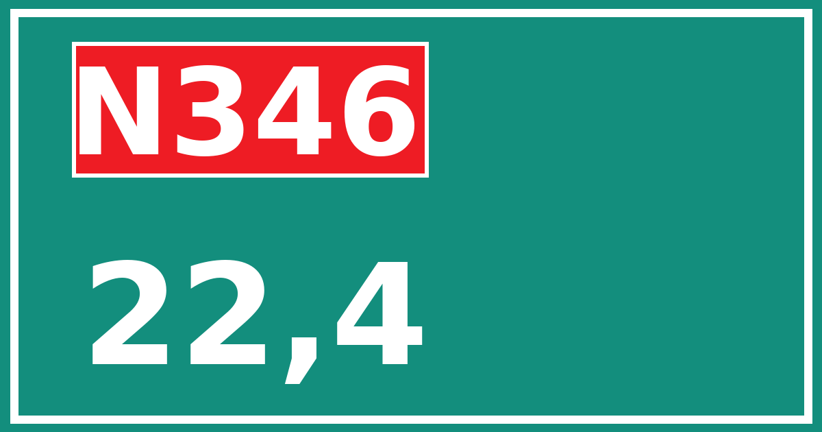 Hectometerbord N346 22,4