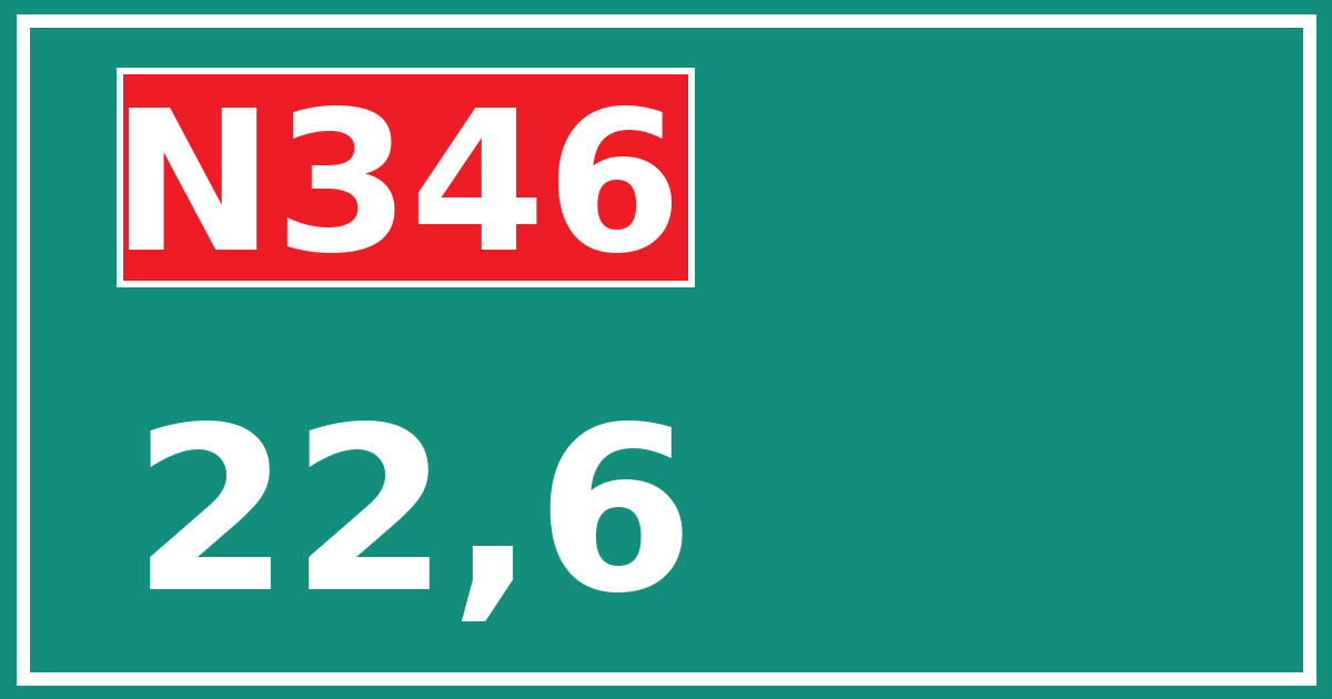 Hectometerbord N346 22,6