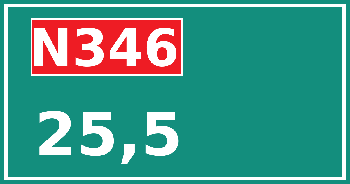 Hectometerbord N346 25,5