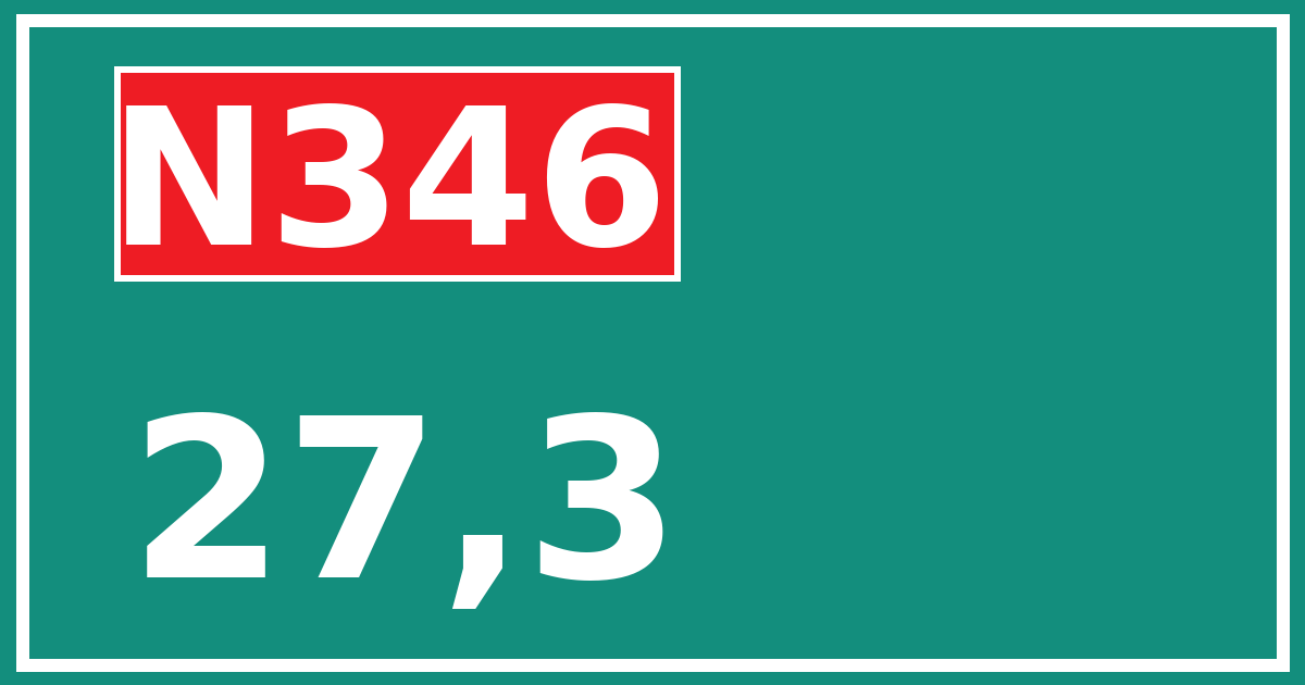 Hectometerbord N346 27,3