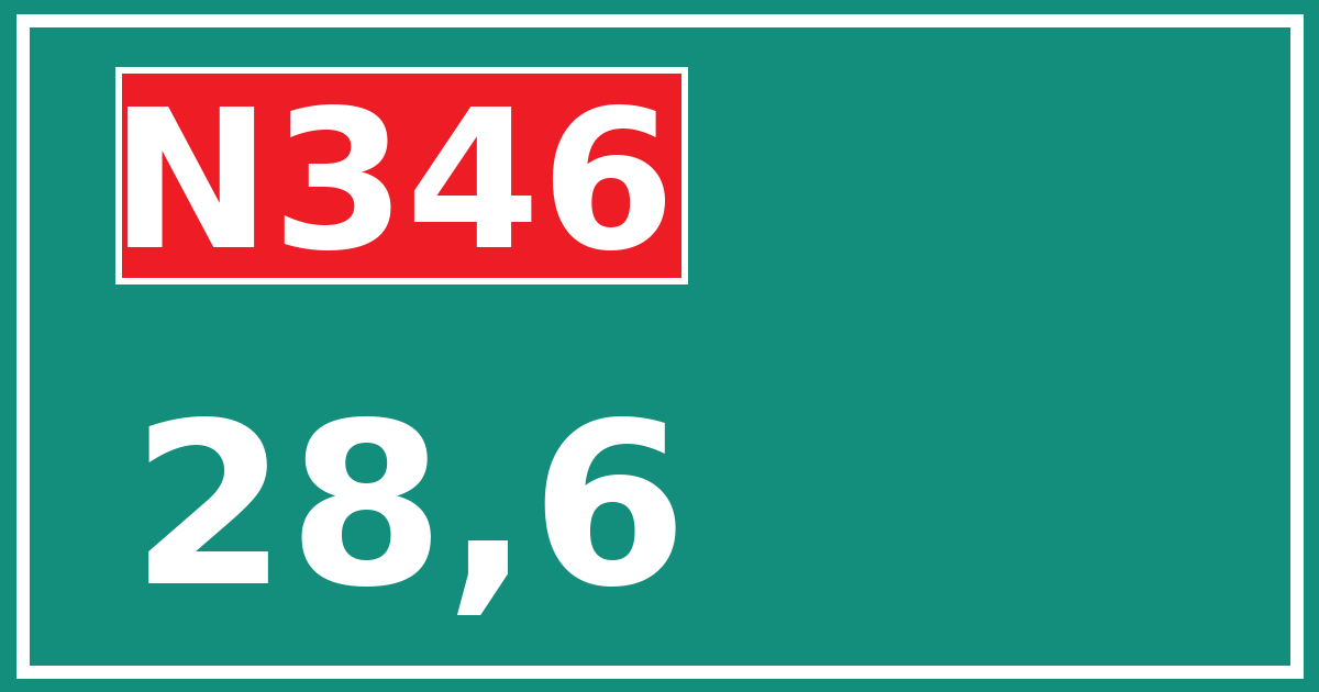 Hectometerbord N346 28,6