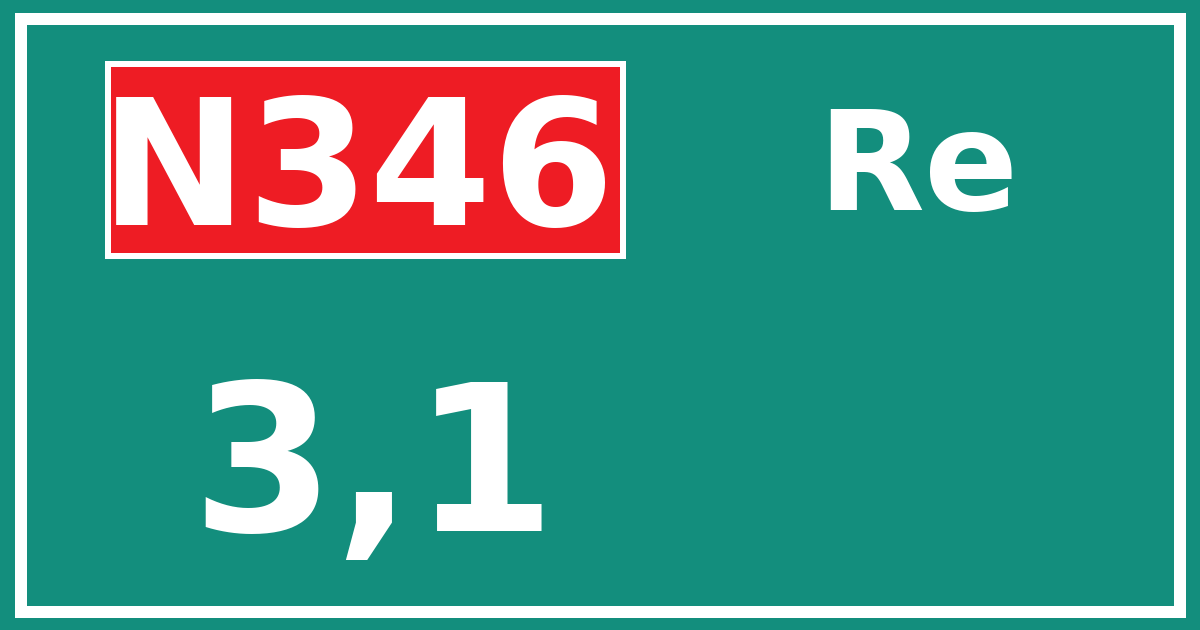Hectometerbord N346 3,1 zijde Re