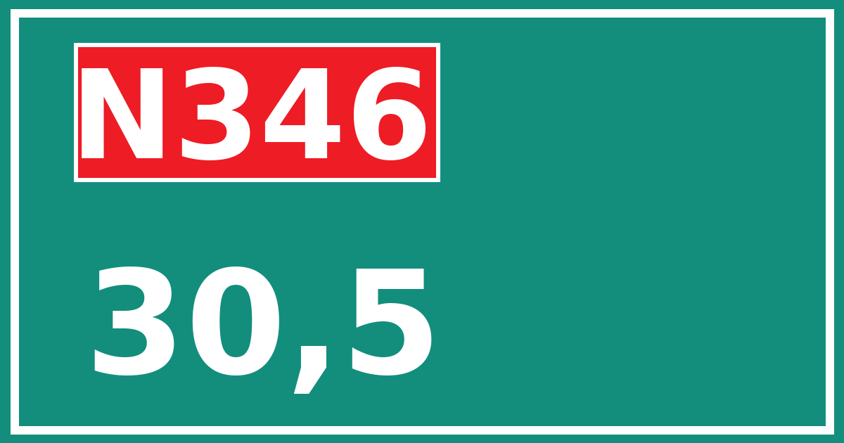 Hectometerbord N346 30,5