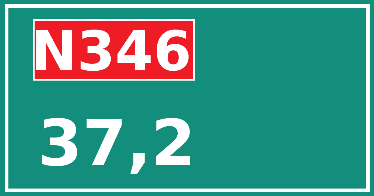 Hectometerbord N346 37,2