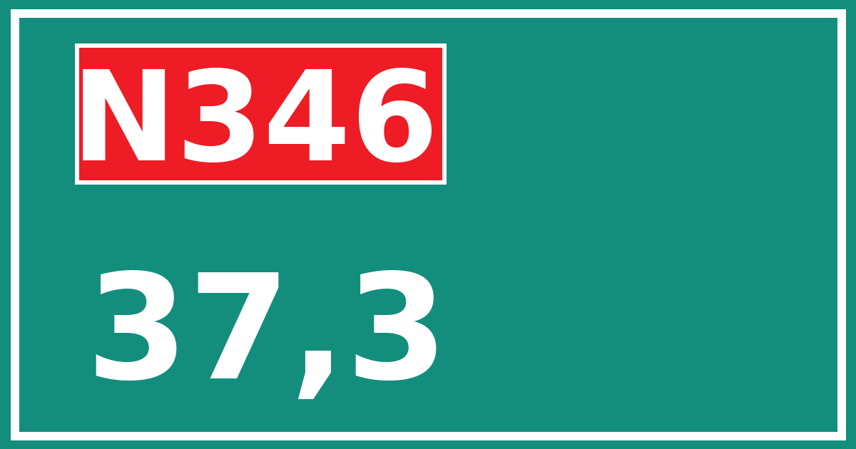 Hectometerbord N346 37,3