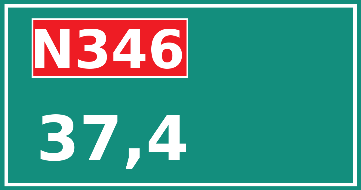 Hectometerbord N346 37,4