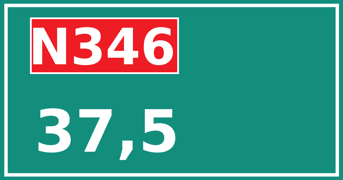 Hectometerbord N346 37,5