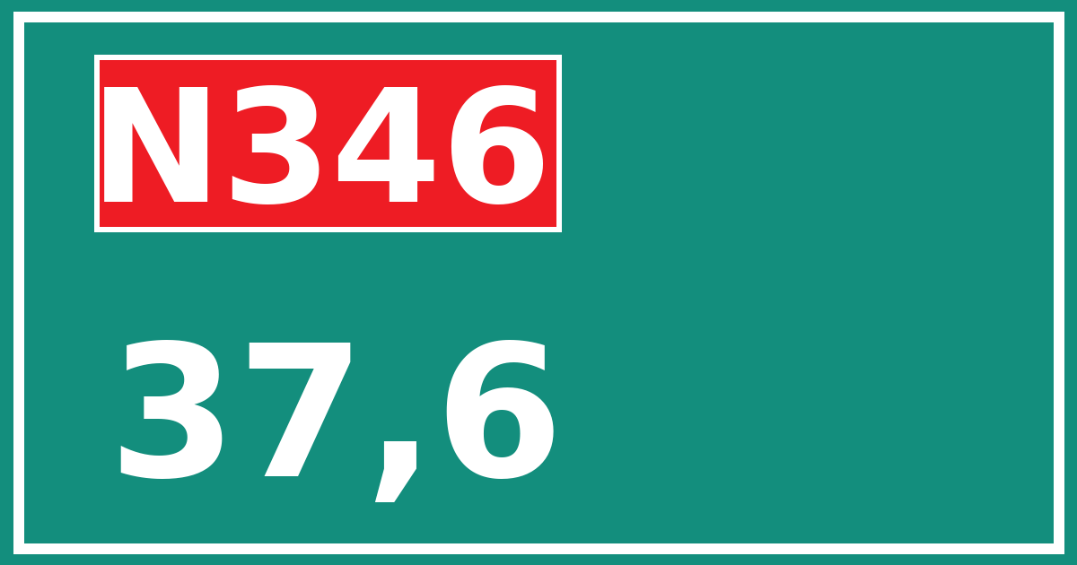 Hectometerbord N346 37,6