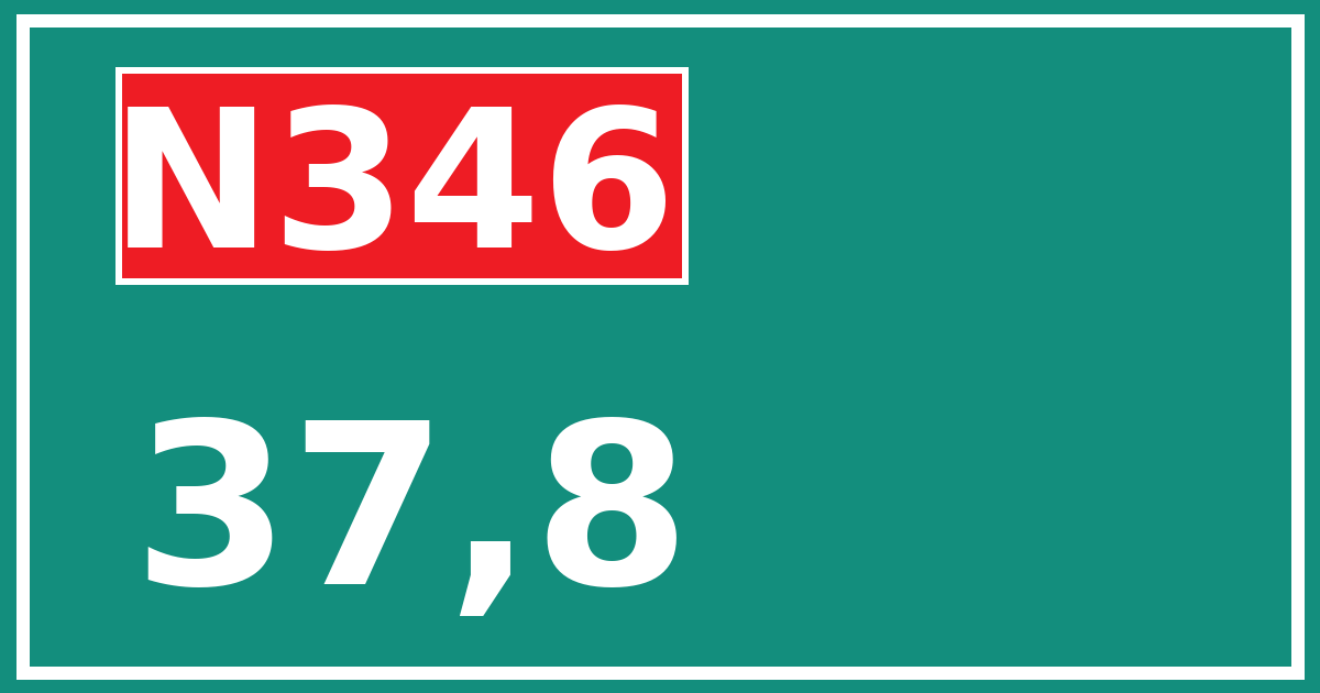 Hectometerbord N346 37,8