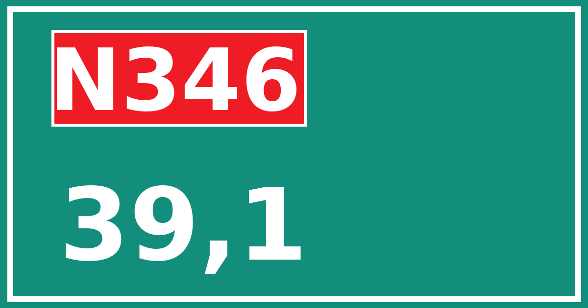 Hectometerbord N346 39,1