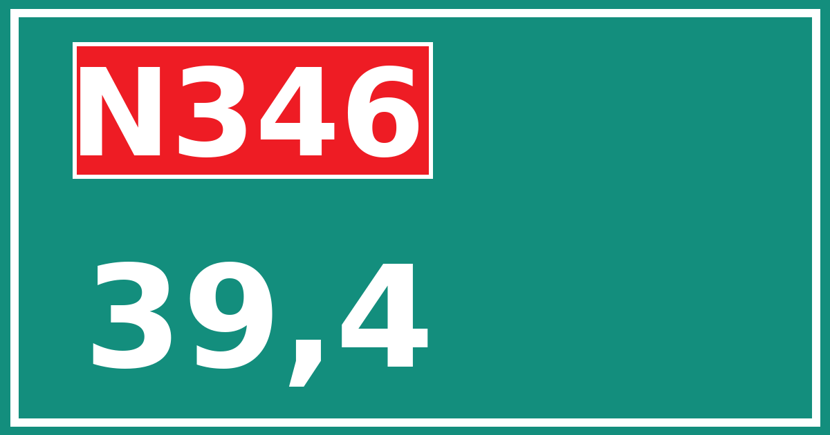 Hectometerbord N346 39,4