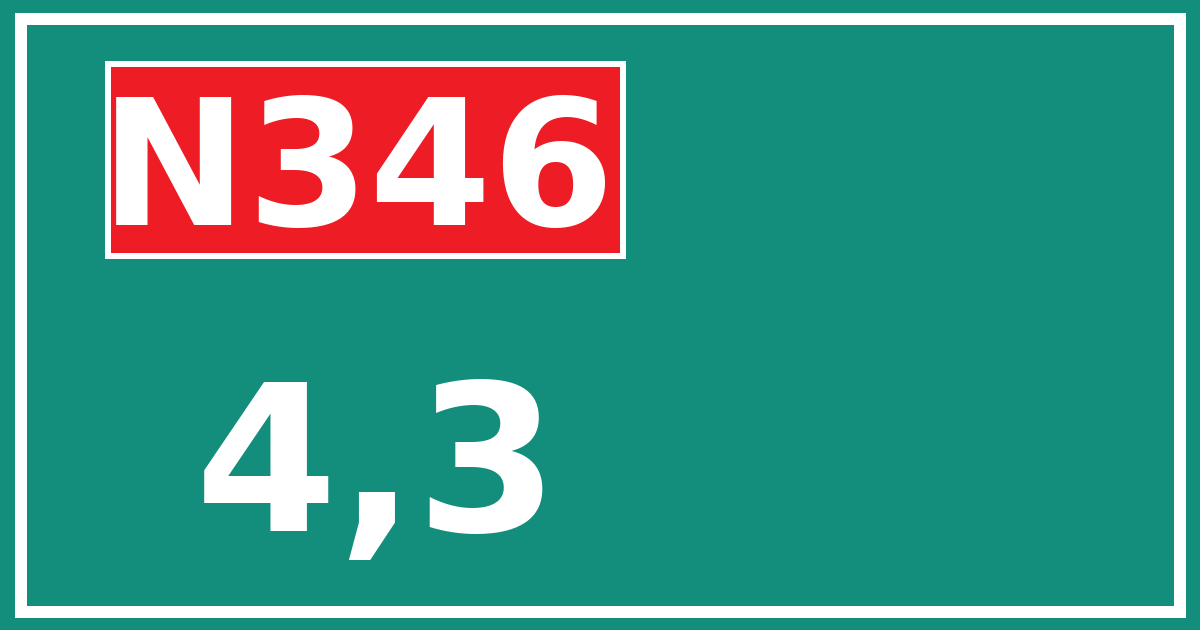 Hectometerbord N346 4,3