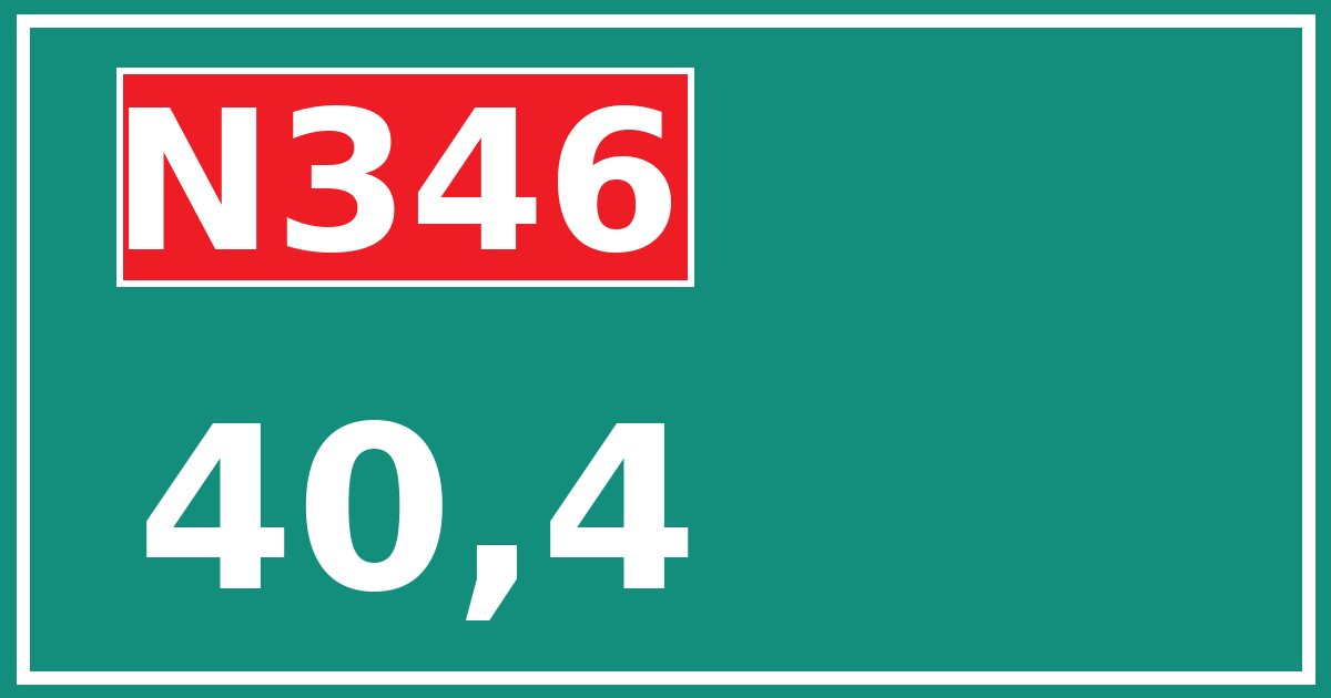 Hectometerbord N346 40,4